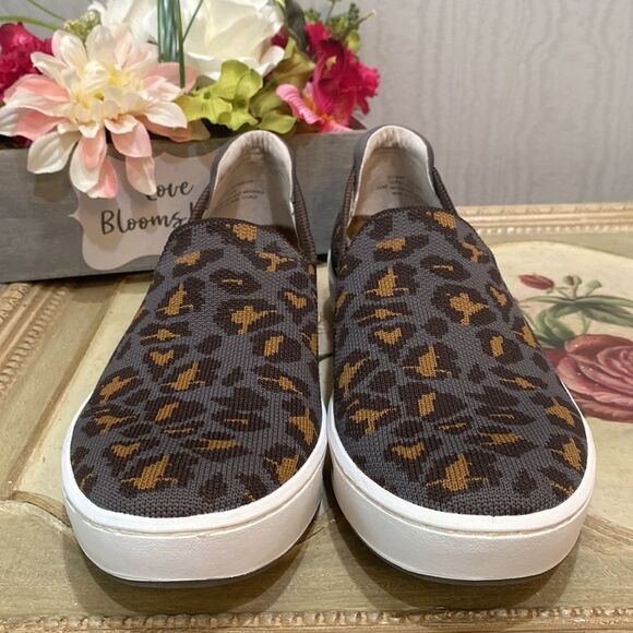 Nurse Mates Align Cosmic Leopard Print Slip On Shoes Sneakers Slip Resistant 10 - Picture 3 of 16
